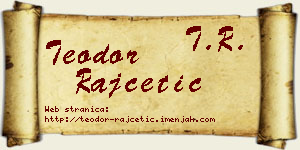 Teodor Rajčetić vizit kartica